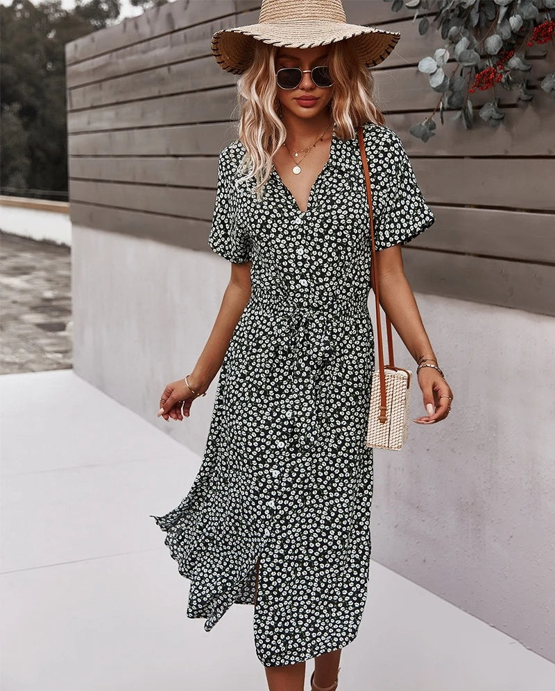 Ditsy Floral Wrap Dress