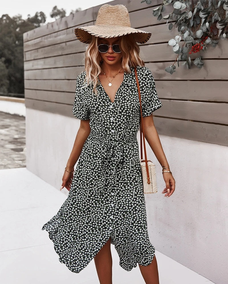 Ditsy Floral Wrap Dress
