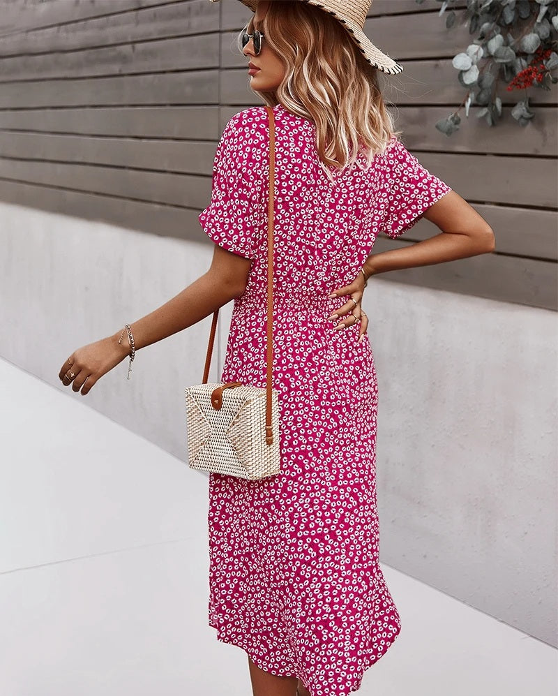 Ditsy Floral Wrap Dress