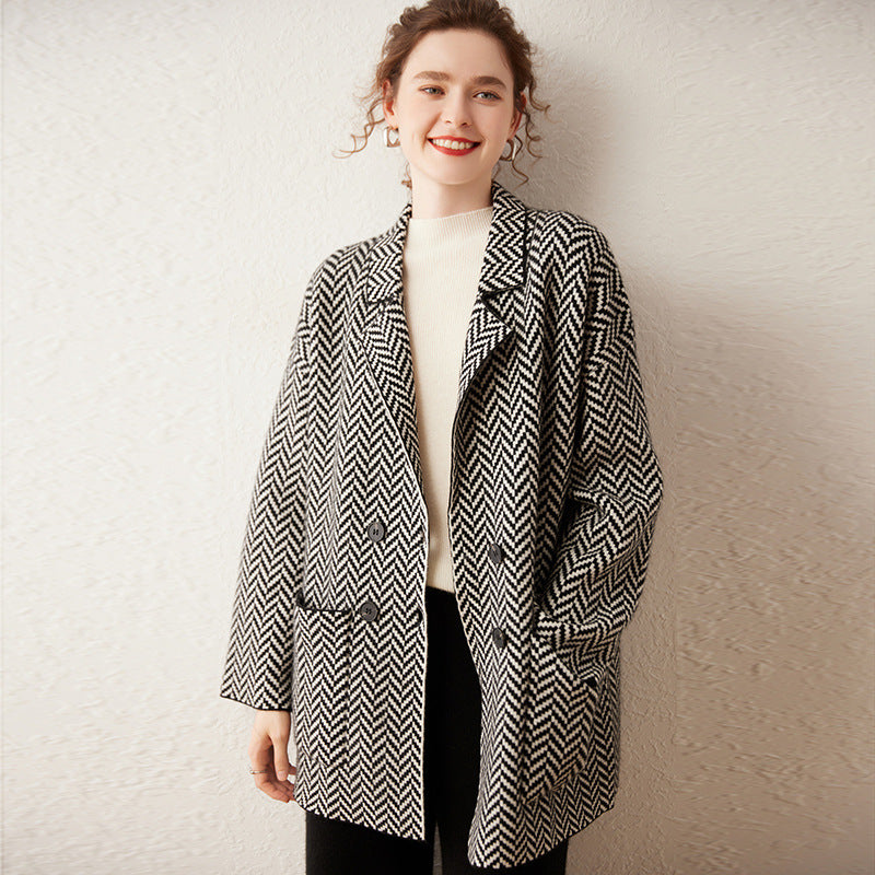 Herringbone Cashmere Blazer