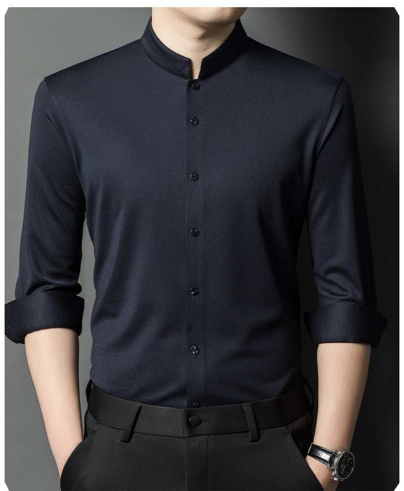 Mandarin Collar Business Shirt