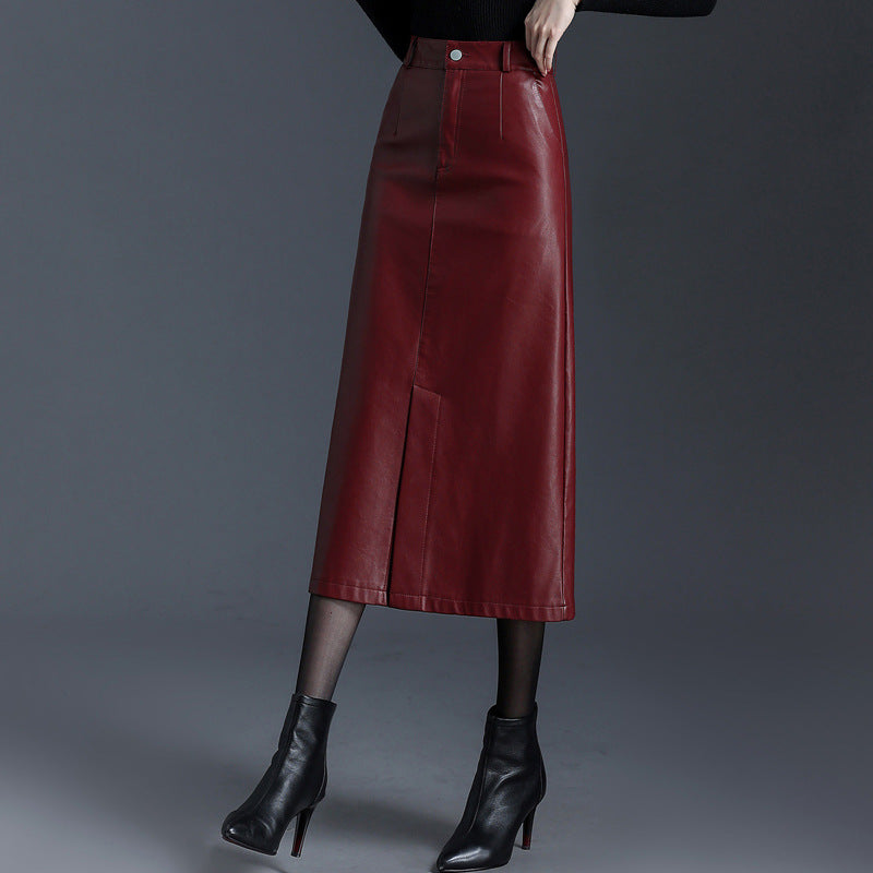 Signature A-Line Leather Skirt