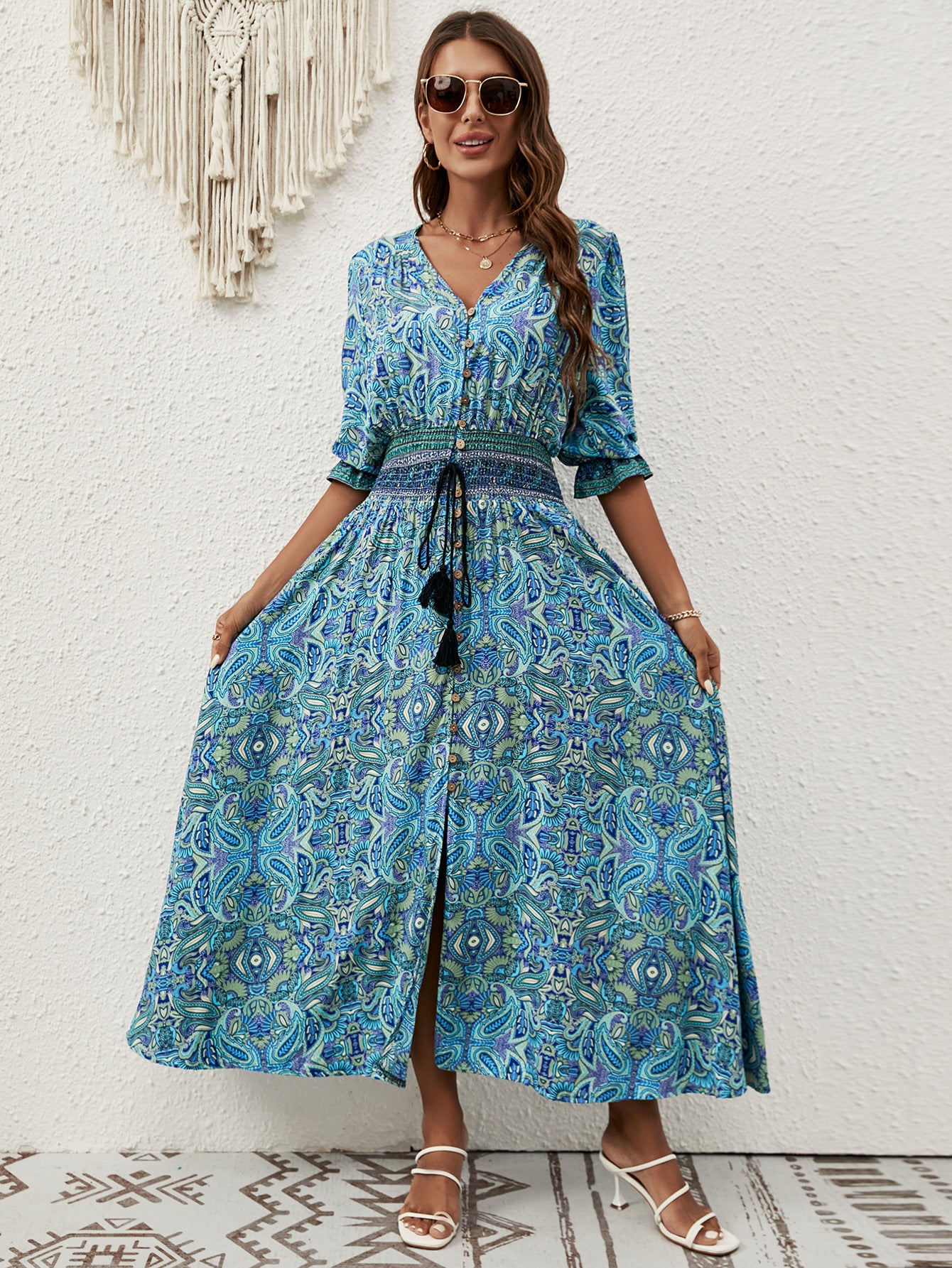 Boho Paisley Maxi Dress