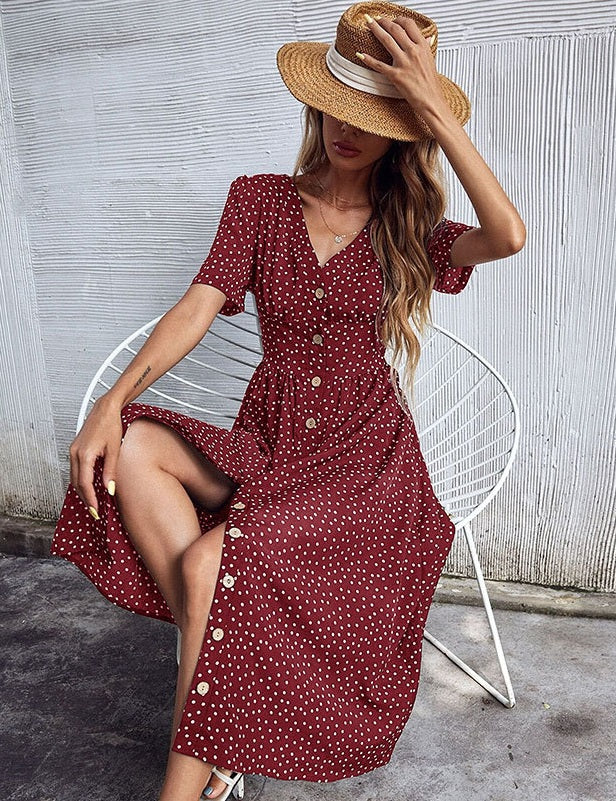 Sweet Button Up Midi Dress