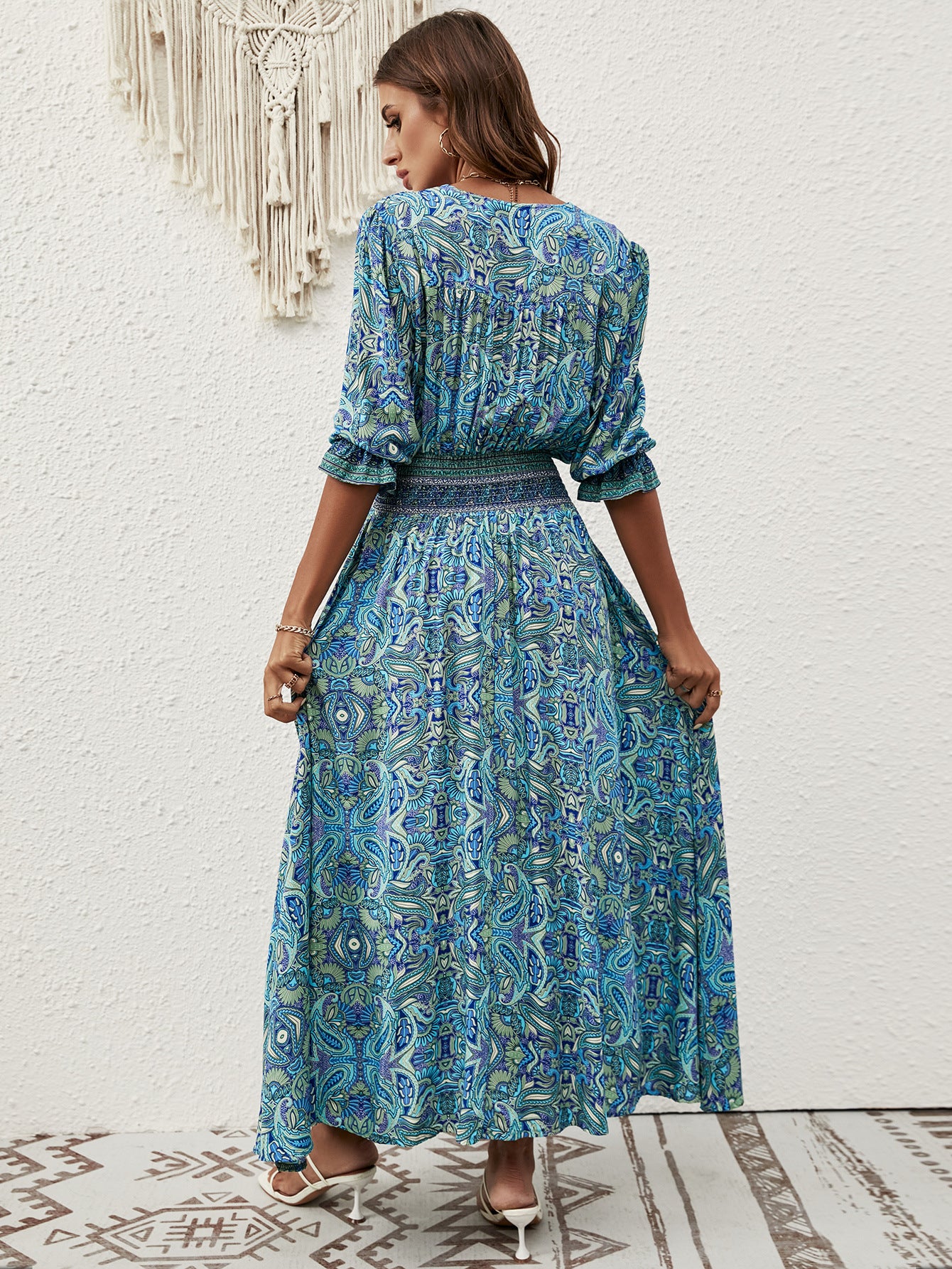 Boho Paisley Maxi Dress