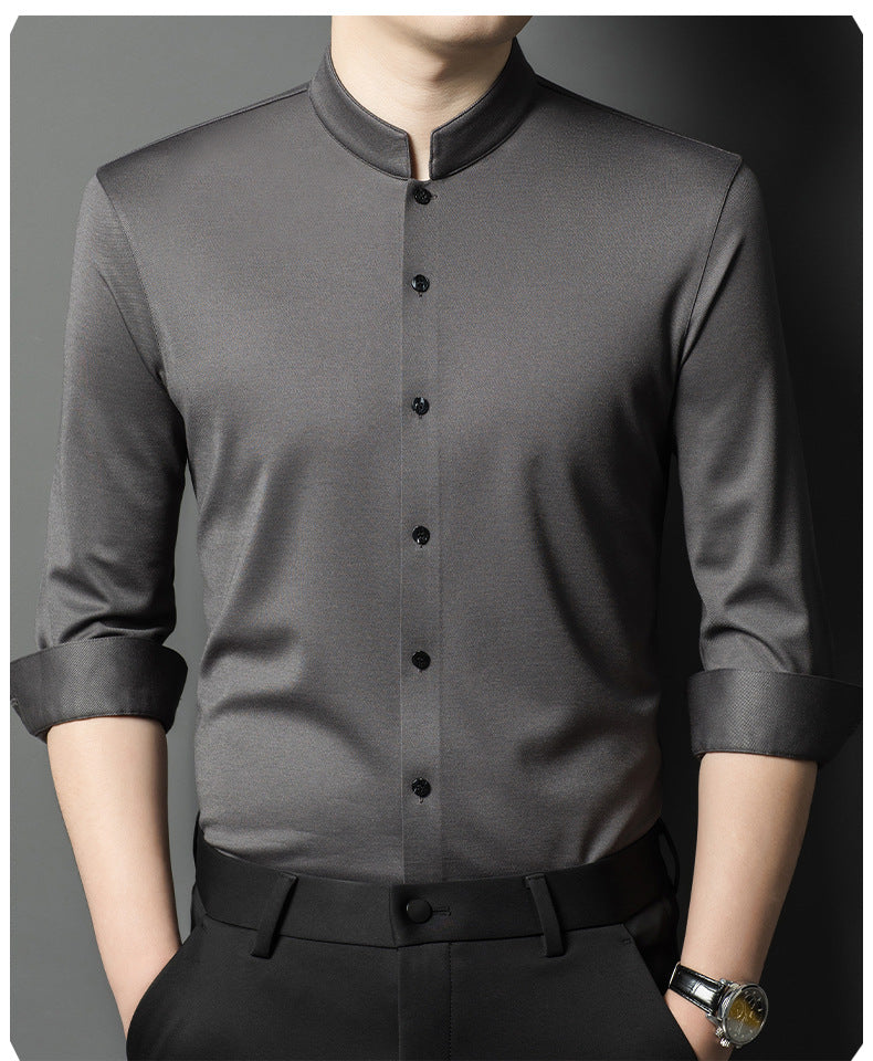 Mandarin Collar Business Shirt