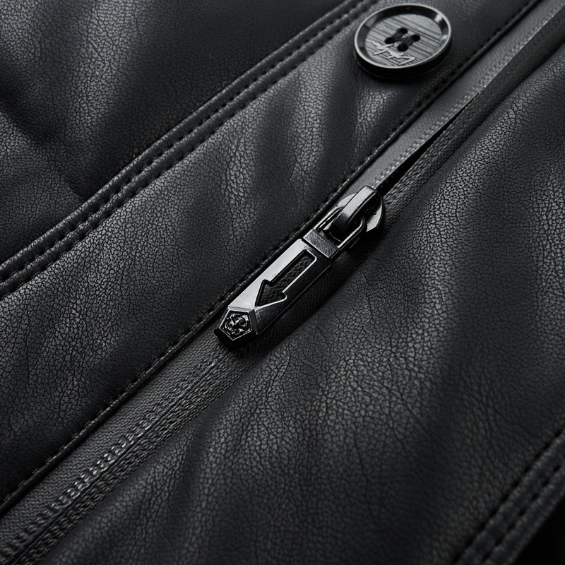 Executive Leather Down Jacket