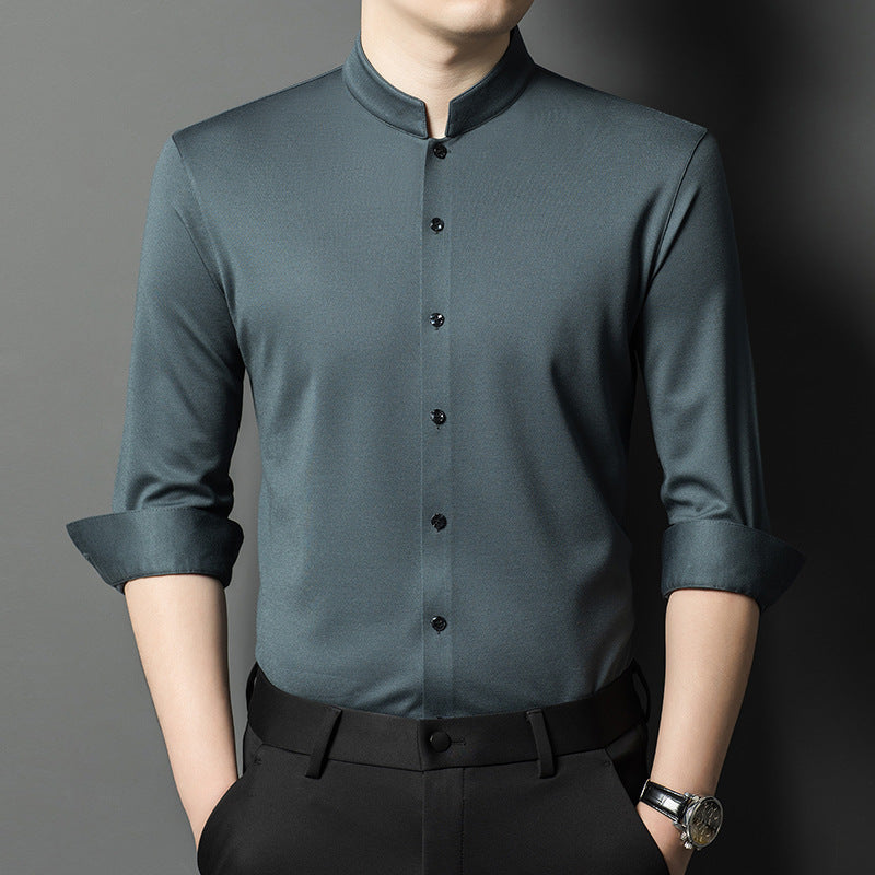 Mandarin Collar Business Shirt