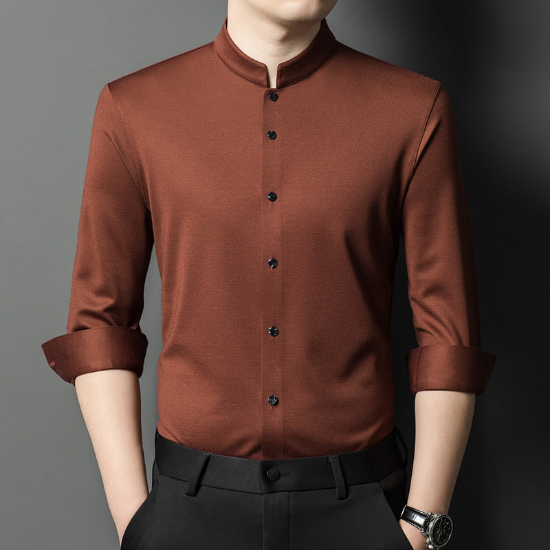 Mandarin Collar Business Shirt
