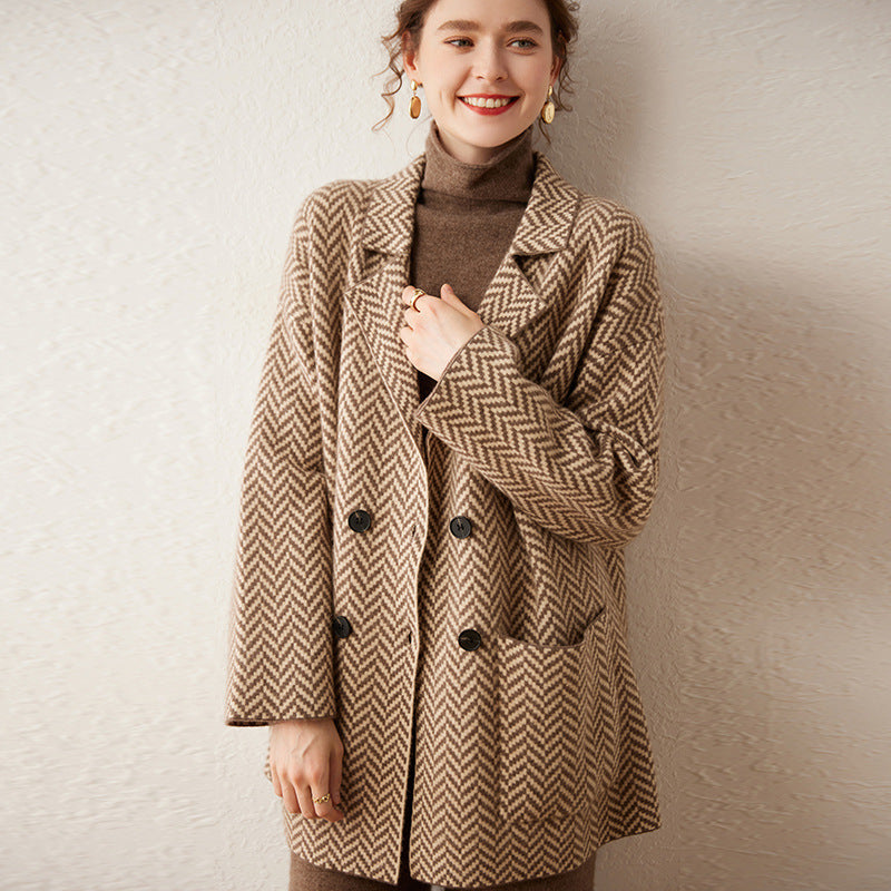 Herringbone Cashmere Blazer