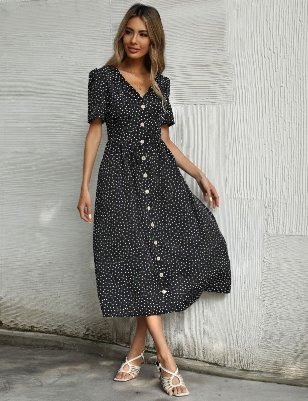 Sweet Button Up Midi Dress