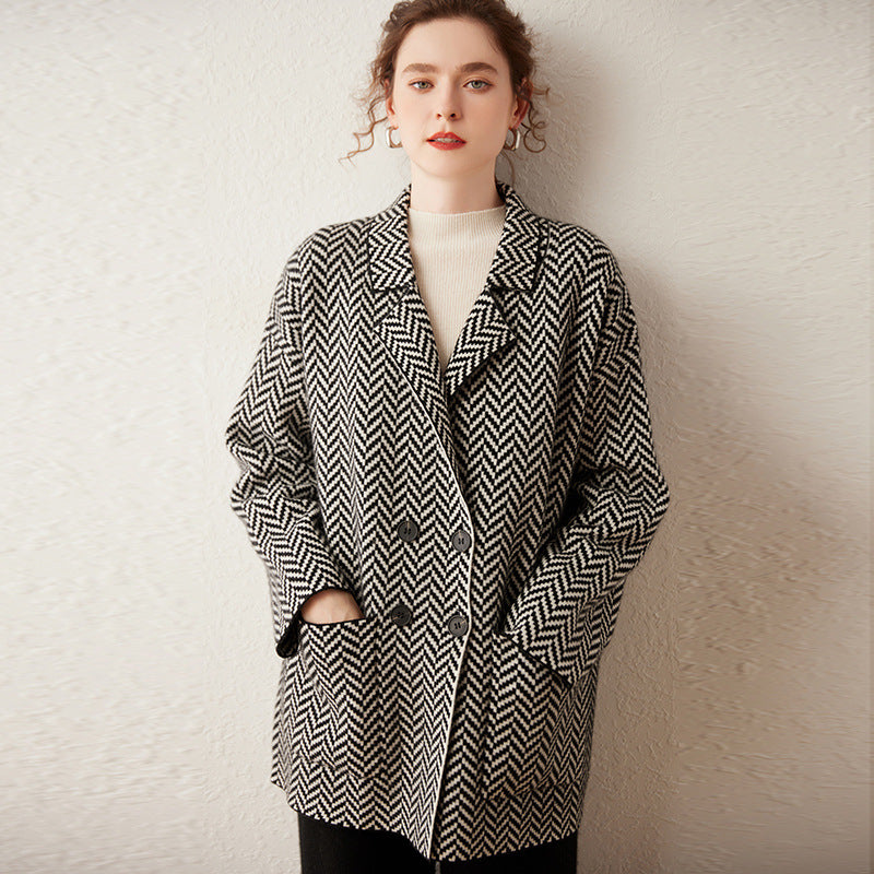 Herringbone Cashmere Blazer