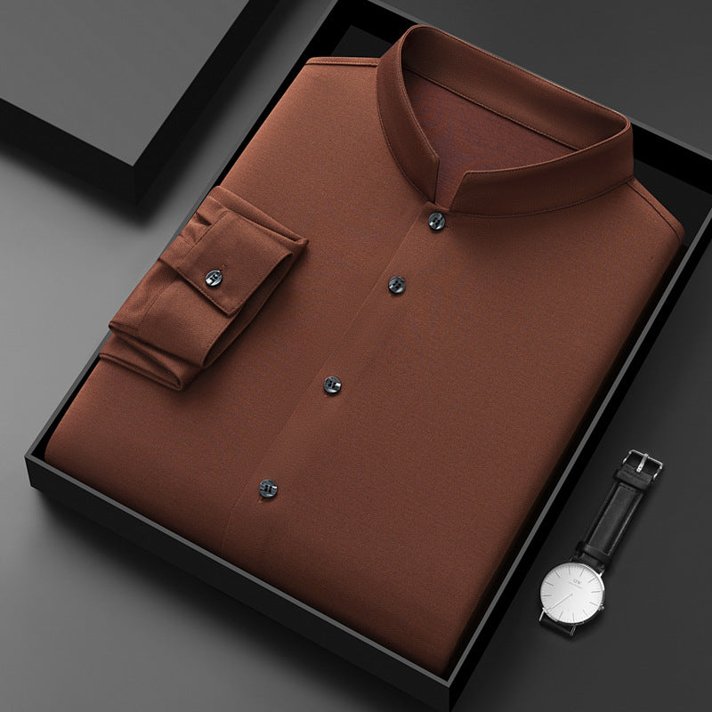 Mandarin Collar Business Shirt