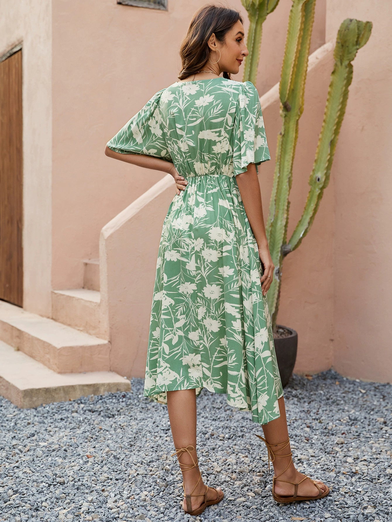 Green Bloom Midi Dress