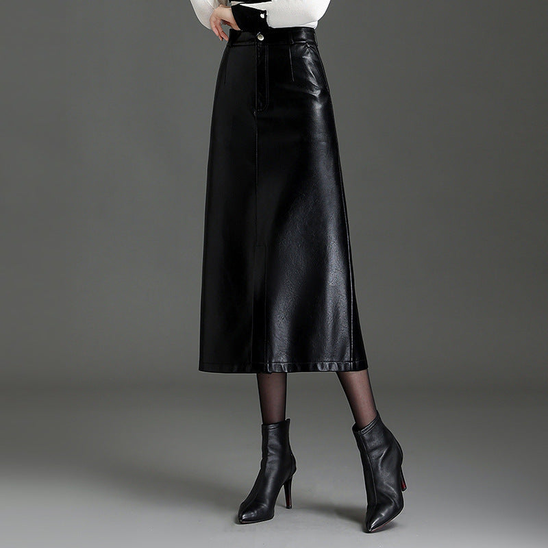 Signature A-Line Leather Skirt