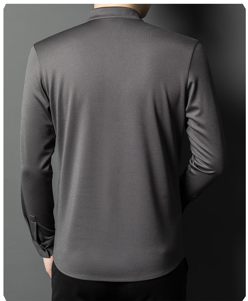 Mandarin Collar Business Shirt