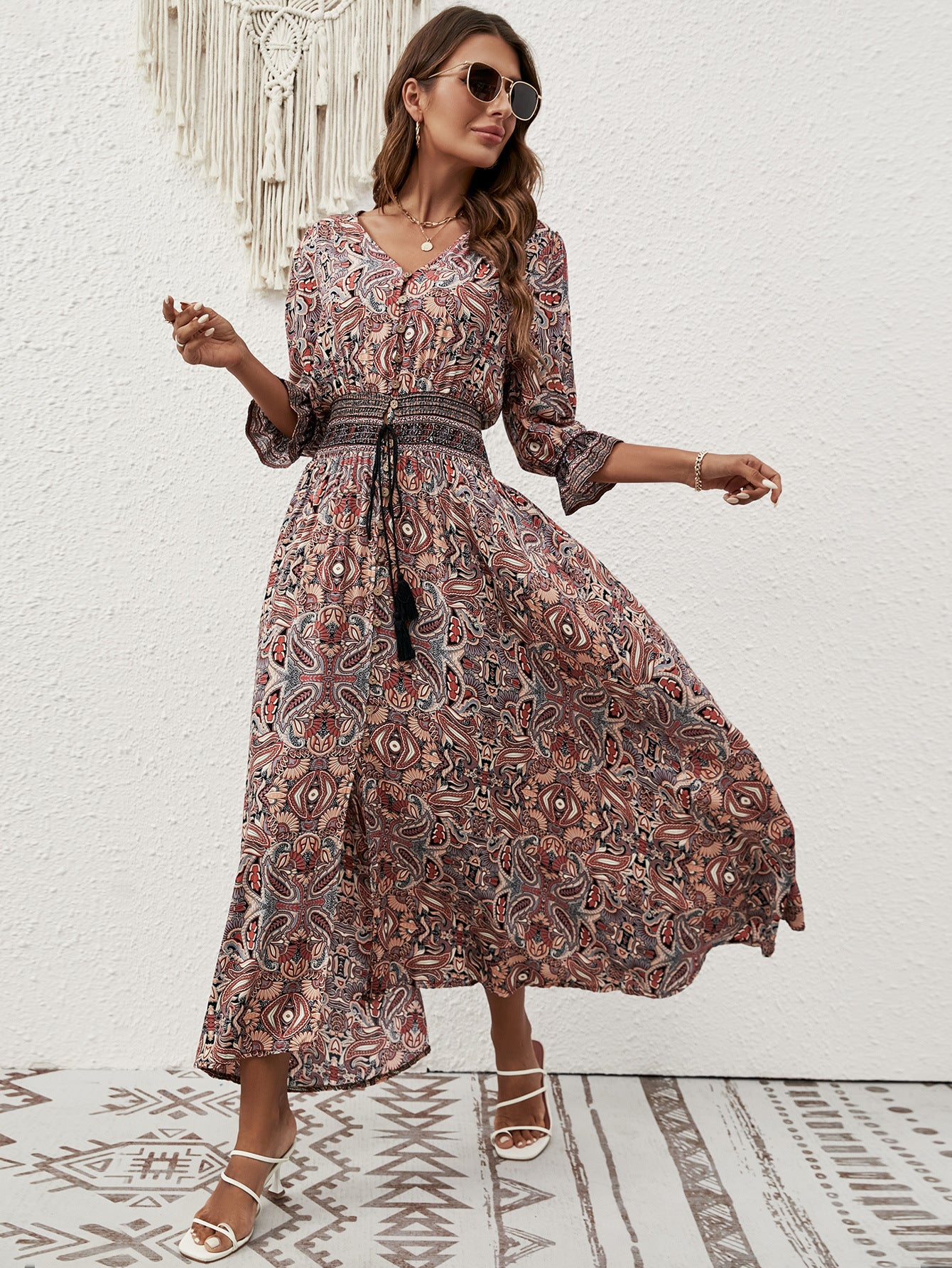 Boho Paisley Maxi Dress