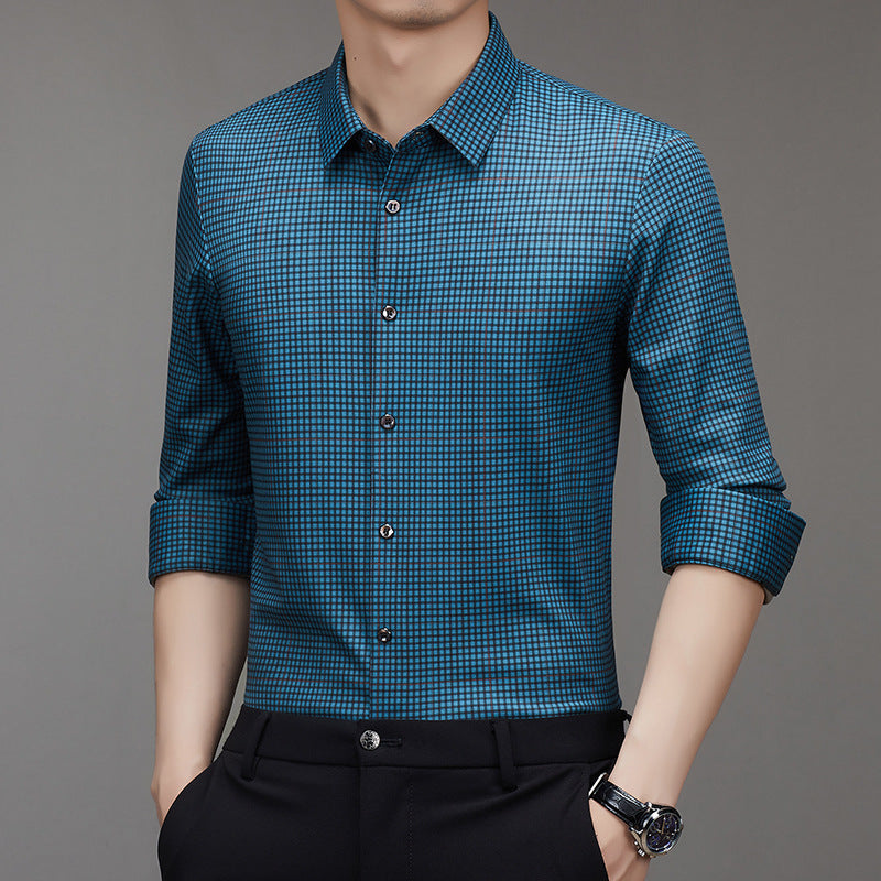 Azure Wool Business Shirt