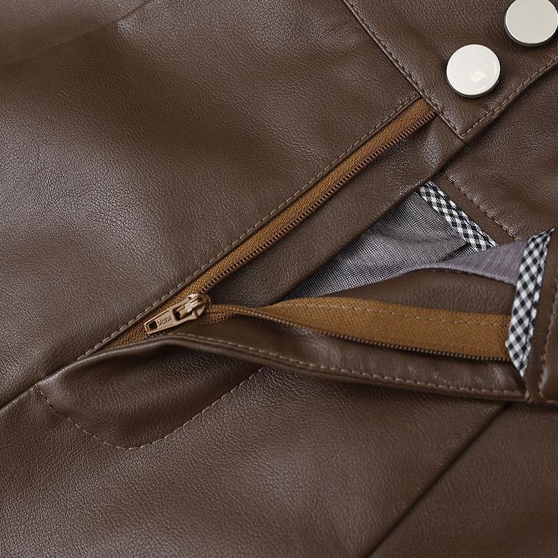 Signature A-Line Leather Skirt