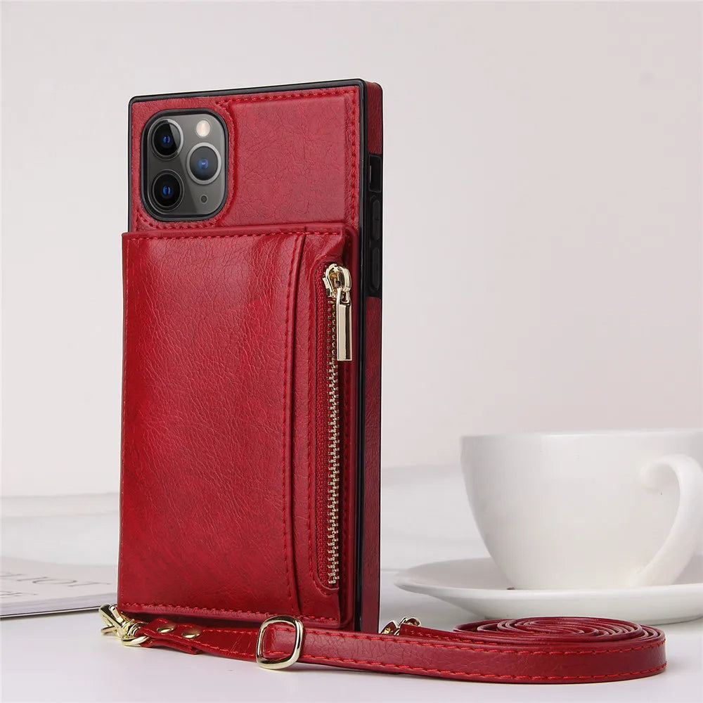 iPhone Clutch Wallet with Crossbody Strap