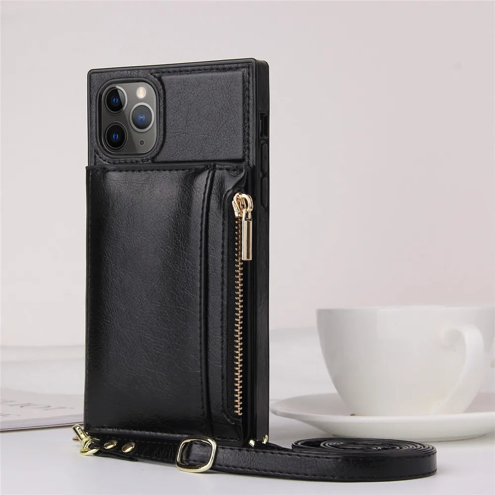 iPhone Clutch Wallet with Crossbody Strap
