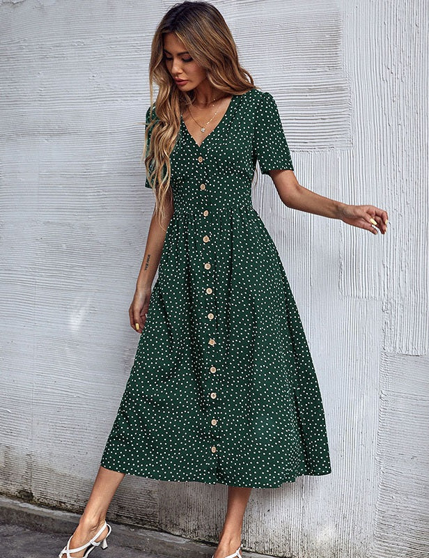 Sweet Button Up Midi Dress