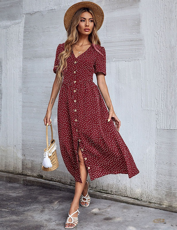 Sweet Button Up Midi Dress