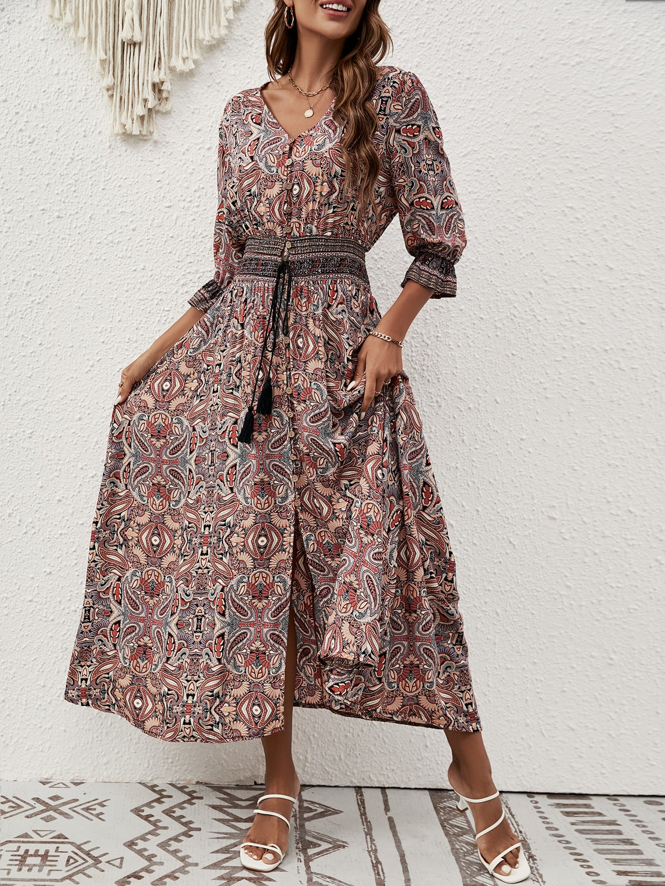 Boho Paisley Maxi Dress