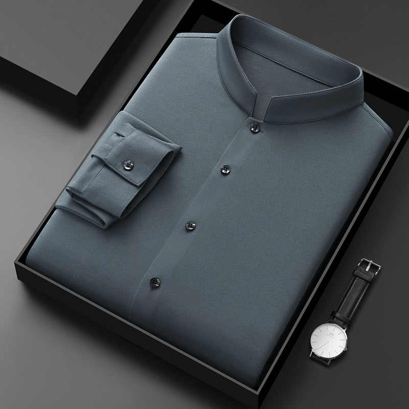 Mandarin Collar Business Shirt