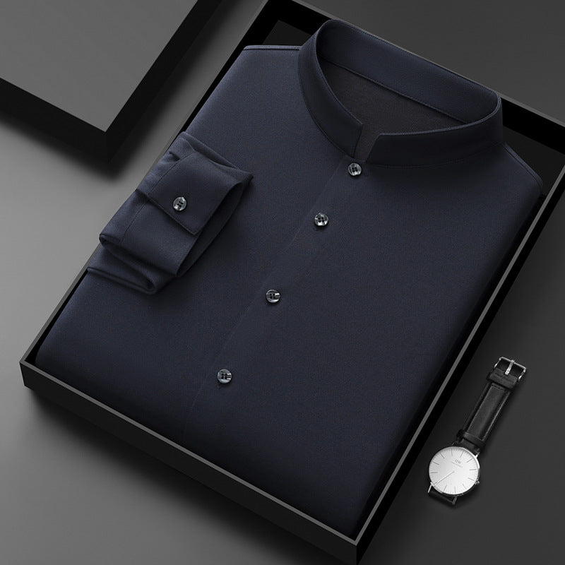 Mandarin Collar Business Shirt