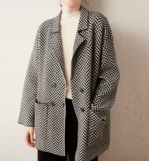 Herringbone Cashmere Blazer