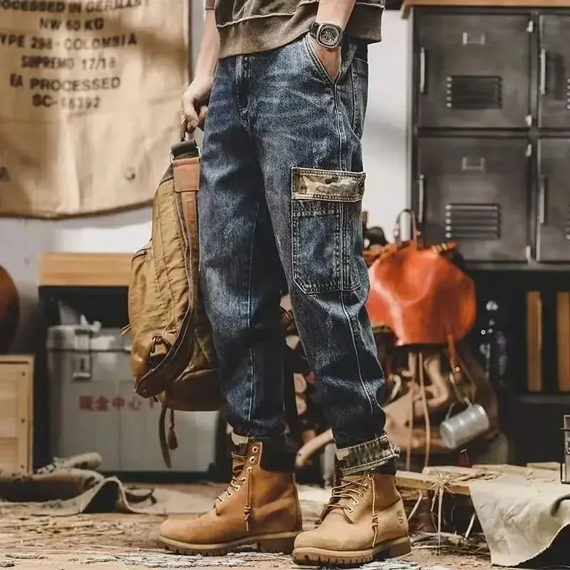 Denim Cargo Pants